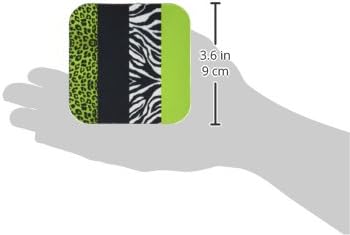 3drose CST_35440_3 Lima verde preto e branco Impressão de animais-Leopard e montanhas-russas de azulejo-cerâmica, conjunto de