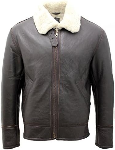 Creme masculino infinito B3 Shearling Sheepskin World War 2 Bomber Leather Flying Jacket