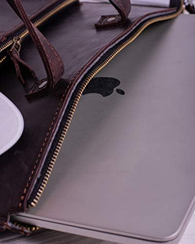 MacBook Pro -2021 e MacBook Air 2018-2021 Caso de proteção de couro corajoso para Mac com alça e bolso acessório