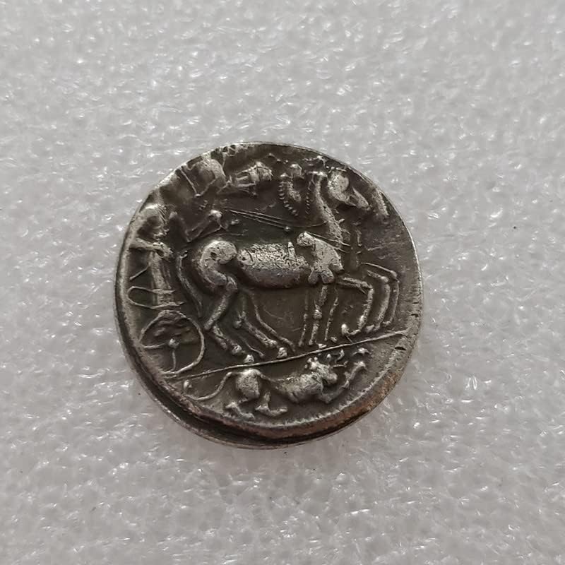 Artesanato antigo #50 moedas gregas de cobre prateado em dólares de prata idosos rodadas de prata