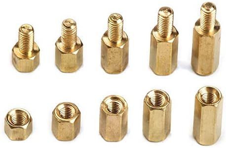 Parafuso 300pcs Brass M3 Pilar de cobre Staff Off Kit Kit HEXPACIONAGEM SPACER SPACER DO NOT DO FIXENER DO FEXENER