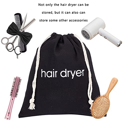 Bolsa de lona de cordão de cabelo de peira de utensílios de cabelo, recipiente reutilizável de secador de cabelo, grande organizador