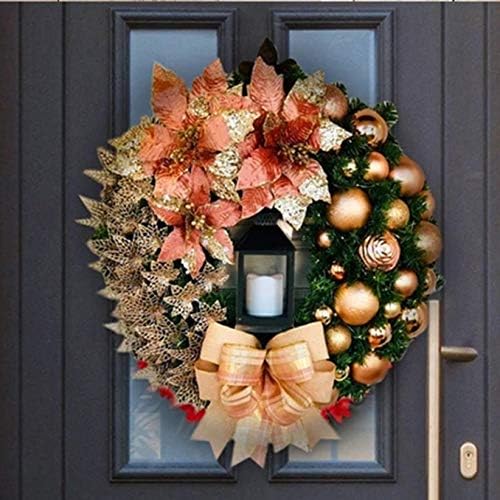 Uxzdx CuJux elegante e elegante corea de Natal de Champanhe Gold Christmas Wreath Walkin Porta Wall Decorações de