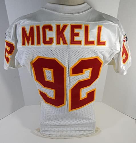 1995 Chefes de Kansas City Darren Mickell 92 Jogo emitiu White Jersey 44 DP16406 - Jerseys de Jerseys usados ​​na