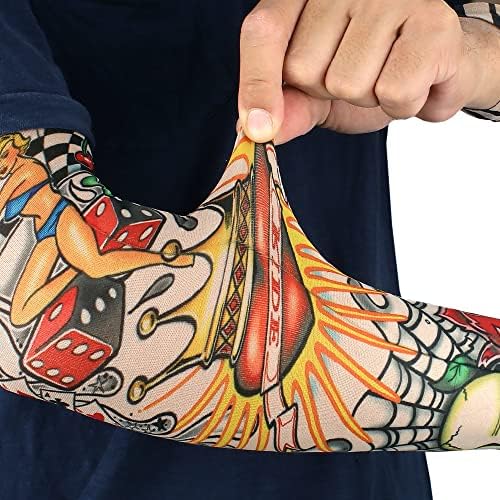 Mangas de tatuagem temporárias fasoty para homens mulheres