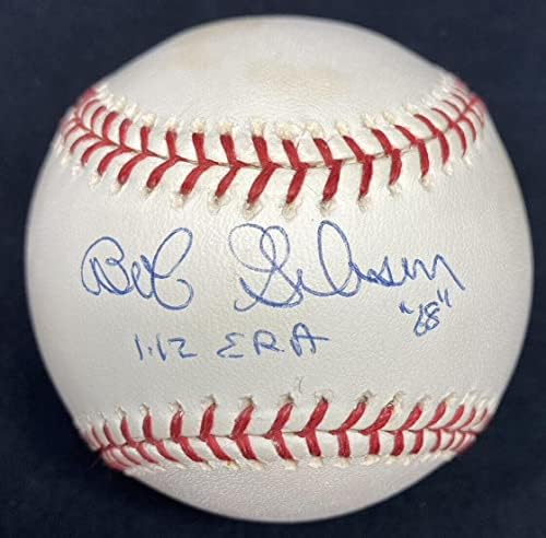 Bob Gibson 1.12 ERA “68” assinado JSA de beisebol - beisebol autografado