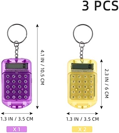 Calculadora de bolso de bolso de Toyandona calculadora simples 3pcs, calculadora eletrônica de 8 dígitos Chaves de calculadora portátil para Escola de Office para o Home Escola Crianças Calculadora portátil