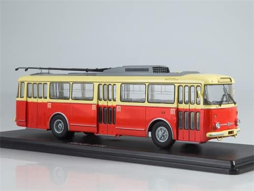 Modelos de escala de partida para Skoda 9tr trolleybus vermelho-beige 1/43 ABS TRIMENTO PRÉ-ROUTO MODEL