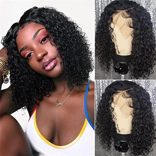 Ymsgirl Curly Wave 13x4 Lace Front Wig Jerry Curl Human Wigs para Mulheres Negras Pré -Ruzinada Hairne Cabelo Humano Real com