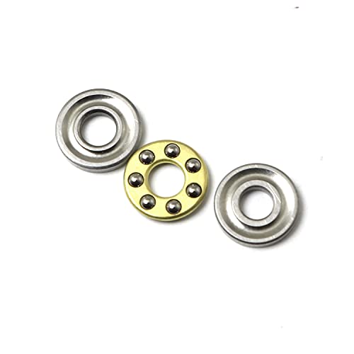 PZRT 4 conjuntos de 3 em 1 bola plana rolamentos de push axial de aço cromado 3 mm x 8 mm x 3,5 mm F3-8 rolamentos de esferas de