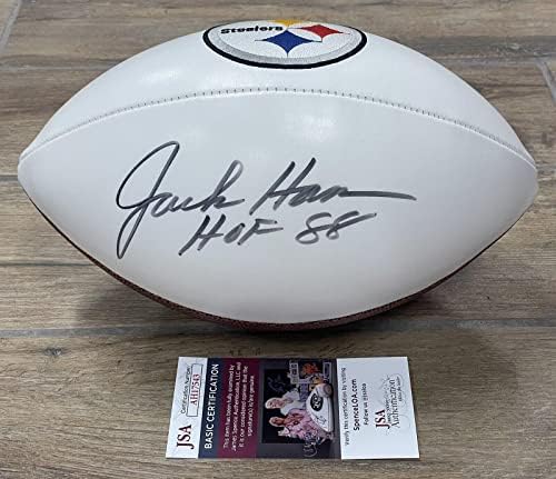 Jack Ham assinou o Pittsburgh Steelers Logo Football com JSA Coa ~ NFL Hof 88 ~ Hamm - Bolinhos autografados