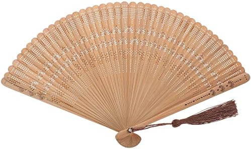 Besportble 1pc Vintage Bamboo Hand Fan dobrável Fan portátil Fan Bamboo Silk Fan Presente elegante para meninas senhoras