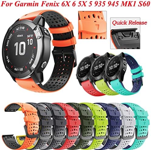 Murve 26 mm tiras de faixa de relógio de 22mm para Garmin Fenix ​​6 6x Pro 5 5x 3 3HR 935 945 Watch Silicone Correa Smart Watch