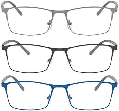 Qxaivmin Reading Glasses for Men Mulheres, Blue Blocking Reading Glasses Metal Frame Reader, óculos anti -olhos
