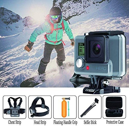 Navitech 18-in-1 Action Camera Accessories Combo Kit com EVA Case-Compatível com a câmera de ação Vemont Full HD