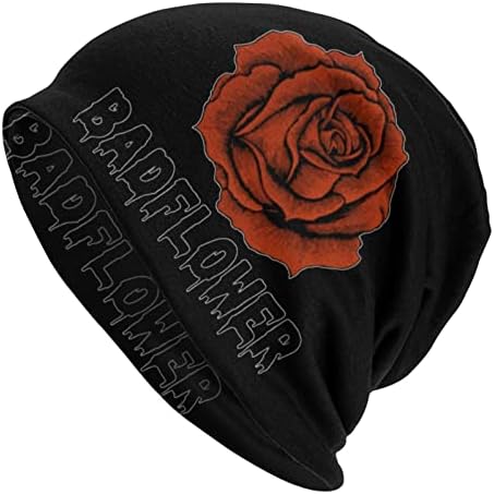 JohnJMAX Badflower Knit Hat Slouchy Feanie Hat Skull Bap Winter Warm Knit Chap