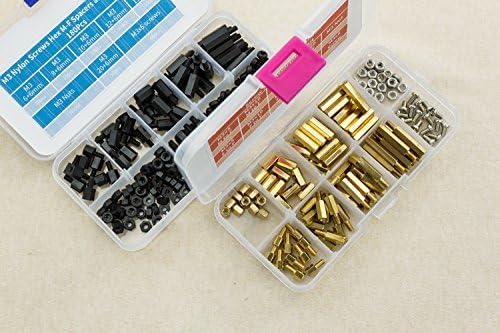 300pc M3 Spacers Hex-Spacers de nylon parafuso Plastic Stand-Off com Kit de Anstoramento de Brass M3