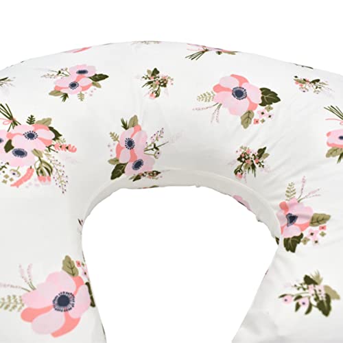 Kisangel 6pcs Protetor Feeding Florals+Rosa com tampas de Sliover Cubra a amamentação da amamentação Branca branca em forma de U Maternidade infantil algodão para almofada elástica