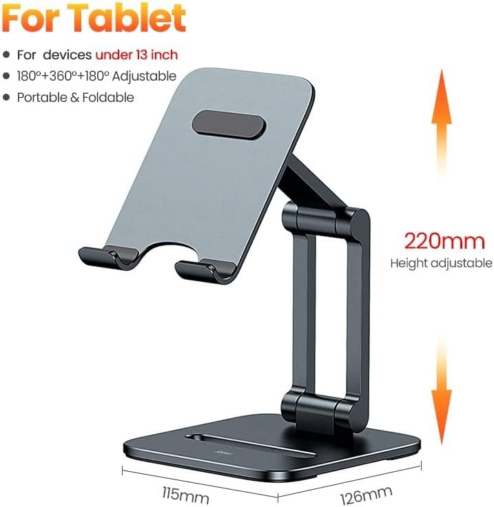 ZCMEB Metal Desk Telep Stand para Stand de comprimido dobrável e comprimido de comprimido
