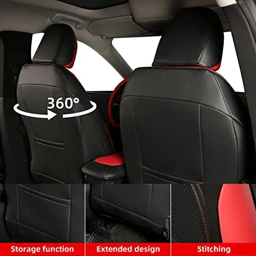 Tampas de assento de carro Czcgydy para Ford Mustang Mach-E 2021 2022 2023 Acessórios Anti-lascados Anti-deslizamento premium Tampa de assento de couro Full Set 5 Seats Protector Airbag