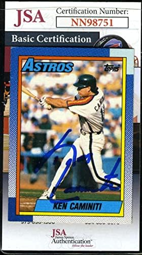 Ken Caminiti JSA CoA Autograph 1990 Topps assinado - Baseball Slabbed Autographed Cards