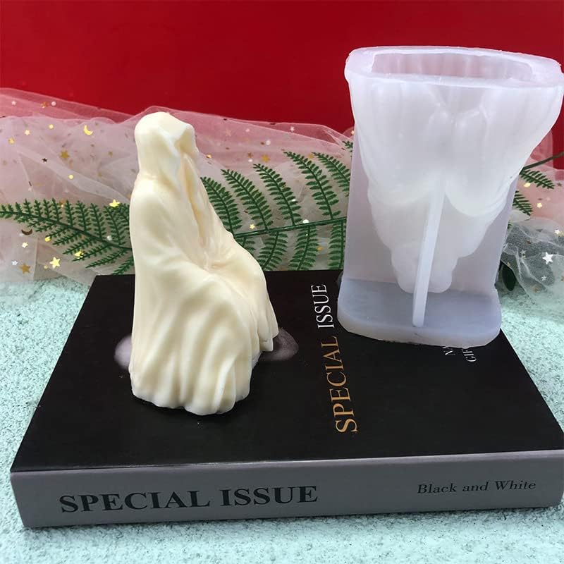 Mimiracle Ghost Silicone Candle Mold Halloween Death Chocolate Moldes para ornamentos de gesso de aromaterapia artesanais