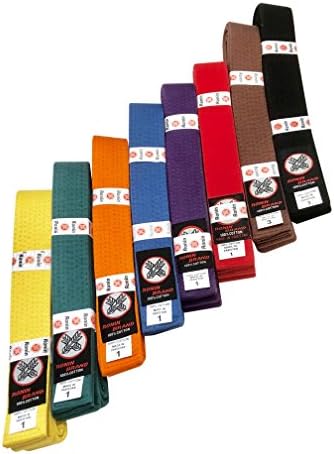 Ronin Brand Artes Marciais Uniforme Cinturão de Rank Solid Colored - Branco, Amarelo, Verde, Laranja, Azul, Roxo, Vermelho,