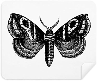 Butterfly preta com limpeza de pano de limpeza de padrões simples 2PCs Camurça tecido