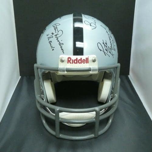 Oakland Raiders assinou o capacete de futebol de tamanho completo, assinado por 5 com JSA COA - capacetes da NFL autografados