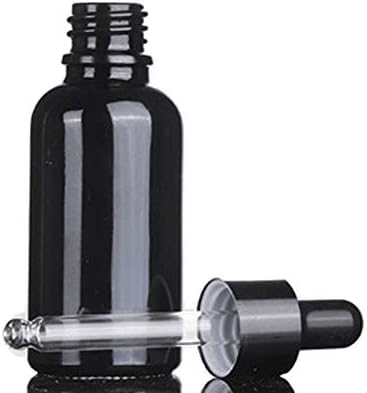 Constore 6pcs Gotes de gotas de gotas de vidro preto com gotas de colírio de petróleo essencial frascos de amostra de frascos de