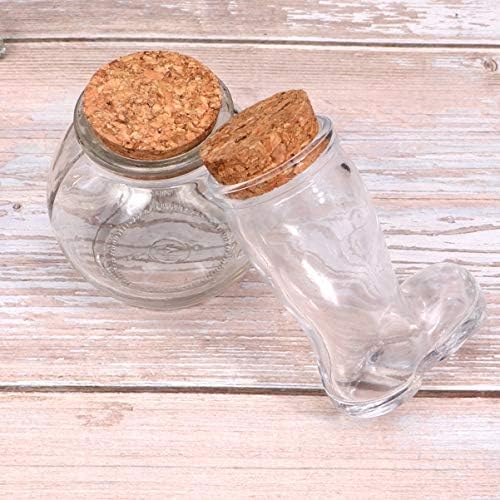 Ultnice 6pcs Glass Wishing Bottle Star Heart Shape Jar Mensagem Garrafa de lembrança com rolhas de cortiça para joias artesanais DIY FAVORAS