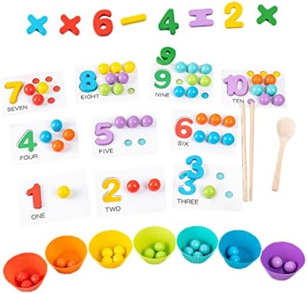 CANIGHT 1set Montessori Kids Arithmetic Toys Color Puzzle of Toy Aids para reconhecer o número de ensino de clipe de pré -escolar