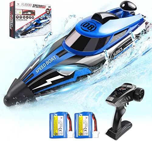 Jonzoo RC Boat 25 mph de alta velocidade de controle remoto para piscinas e lagos com função de subversão e sistema de