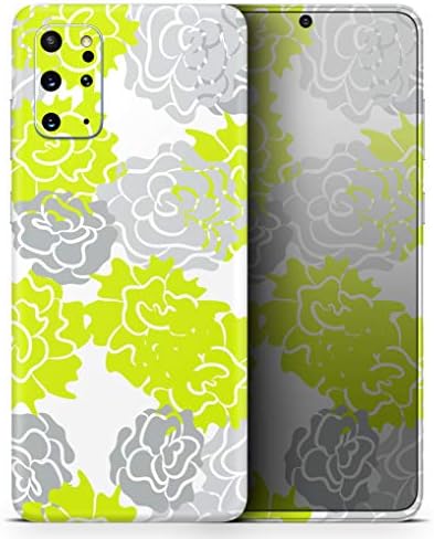 Design Skinz cinza e limão Green Cartoon Roses Protetor Vinil Decal