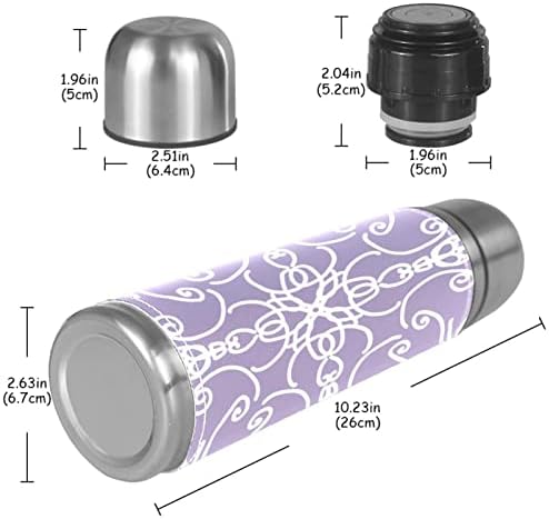 A vácuo de aço inoxidável a vácuo caneca isolada Vintage Flor Texture Thermos Bottle Water para bebidas quentes e frias crianças adultos 16 oz