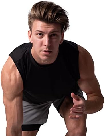 LH Tampo masculino de tampo masculino ativo de 5 pacotes camisas de exercícios para homens camisetas de mangas de