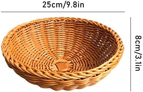 Xbwei cesta de frutas redonda tigela de armazenamento de cozinha cesta de servir para lanches e armazenamento em casa de pão