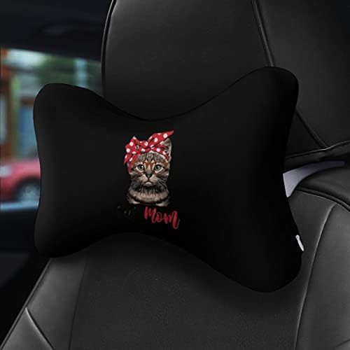 Cat Mom Mom Car pescoço Almofado de 2 suportes confortáveis ​​para apoio de cabeça Pillow F -MEMAIS COMPLETO DE MEMÓRIA PARA VIA