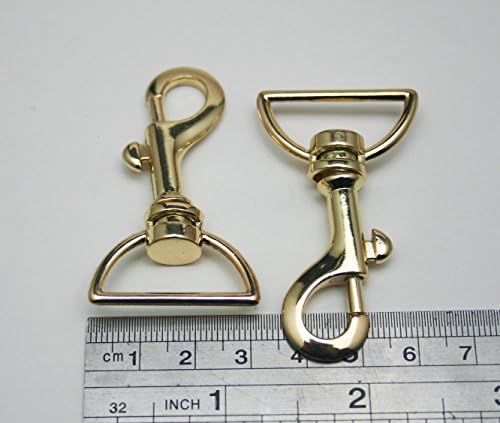 Cabos de lagosta dourada de cor de metal genérico 1 polegada dentro do diâmetro D Ring giro gatilho clipes ganchos para bolsa de bolsa pacote de 8