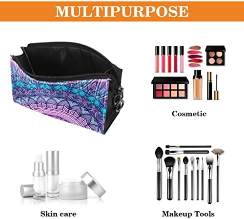 Tbouobt Gifts for Men Mulheres Bolsa de maquiagem bolsa de higiene pessoal Pequenos sacos de cosméticos, Púrpura étnica da mandala