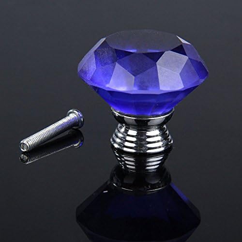 MALLOFUSA 10PCS Royal Blue Crystal Glaslet Knob Cupboard Gaveta de tração