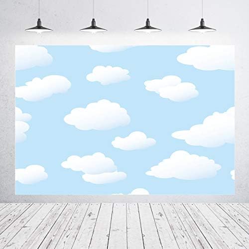 Blue Sky White Cloud Bordarp Birthday Party Beddrops Kids Photography Backging Shooting Studio Props 7x5ft