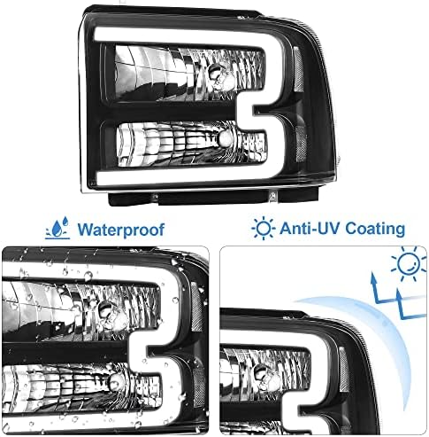 Bincmay Halogen farol Montagem LED DIA CONVERSÃO COMPATÍVEL COMPATÍVEL COM 2005-2007 FORD F250 F350 F450 F550 SUPER DUTO/05 FORD EXCUNTRION