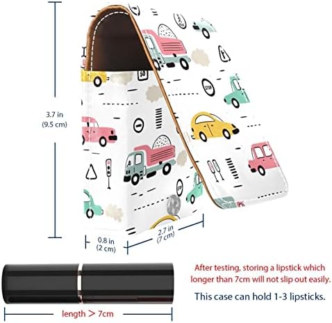 Caixa de batom de maquiagem portátil para viajar, bote de carros de desenho animado Mini Lipstick Storage Caixa com