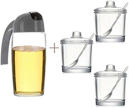 Caixa de tempero de vidro transparente de Zhuan, 3 peças recipiente de armazenamento de tempero claro, potes de condimentos