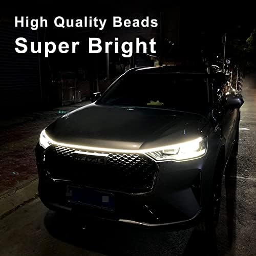 Luzes de tira do capuz LED de carro, faróis flexíveis de 59/71 polegadas flexíveis Capuz de carro com capuz de carro LED de carros, SUVs, caminhões