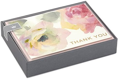 Cartões de agradecimento da Hallmark, flores aquarela