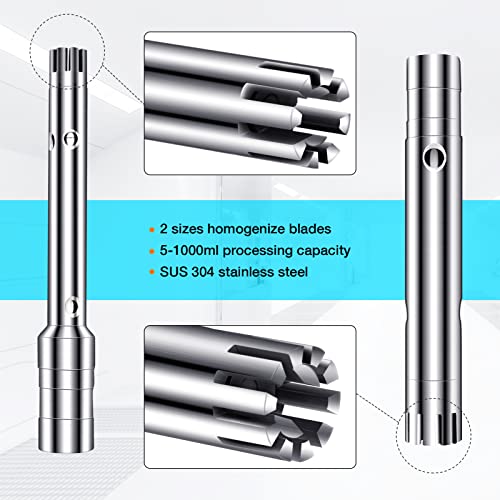 Mistor de homogeneizador de laboratório KELELM para cosméticos, misturador de laboratório de liquidificadores de emulsificante de alta velocidade para cremes Velocidade do dispersor de homogeneizador Ajuste 1000 ~ 20000rpm com 2 lâminas 4 copos, 110V