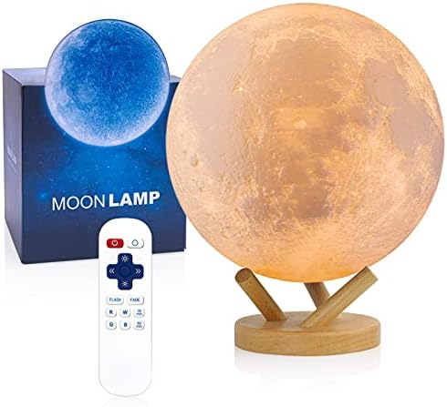 Lâmpada da lua, controle deslizante da lua, Luz da noite, Logrotate Kids Night Light, 18 Cores Moon Light com suporte único, controle