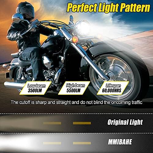 M Mibahe, 7 polegadas HALO LED DOT DOT APROVADO COMPATÍVEL DE feixe alto/baixo compatível com a série Glide, Softail Series, Sport